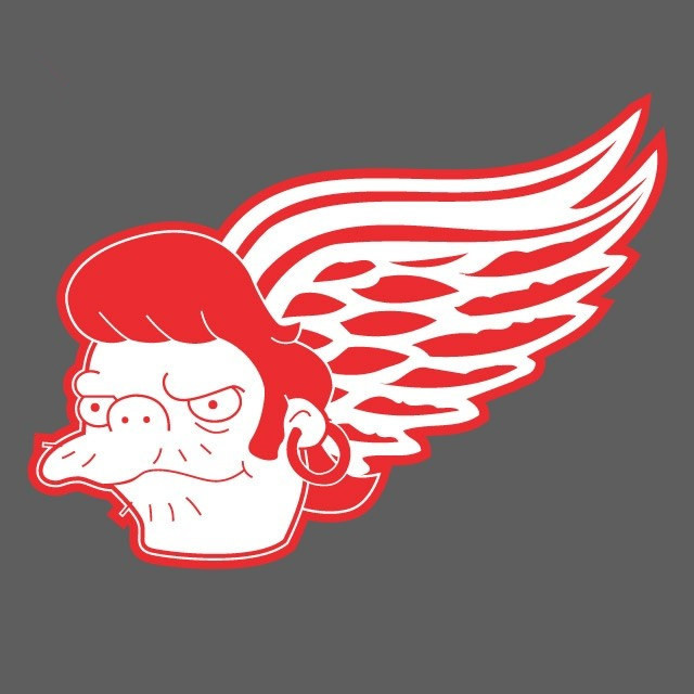 Detroit Red Wings Simpsons fabric transfer